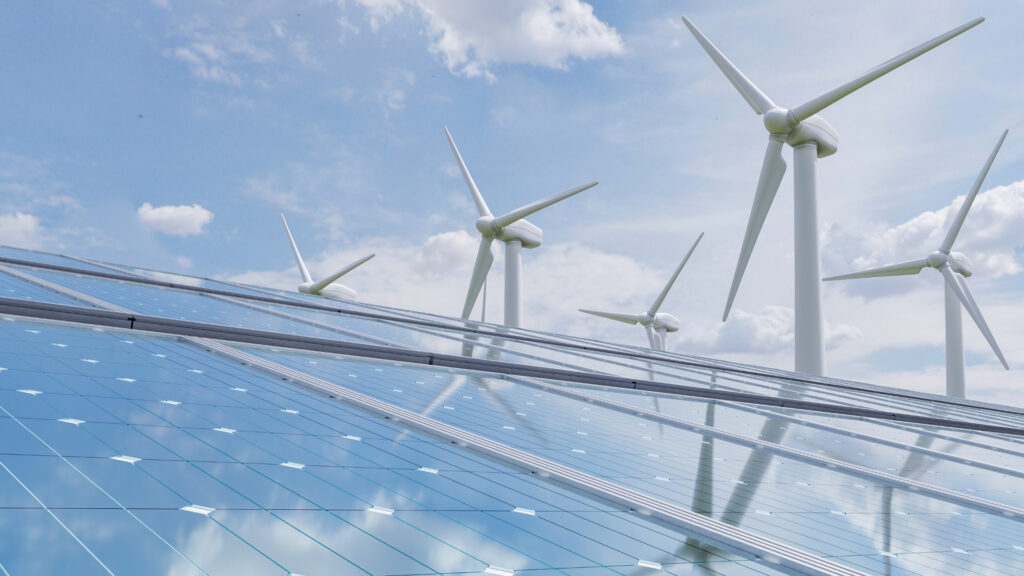 Vindmøller og solceller skaber vedvarende energi