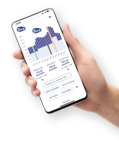 TImepriser fra SK forsyning på mobil i responsiv version
