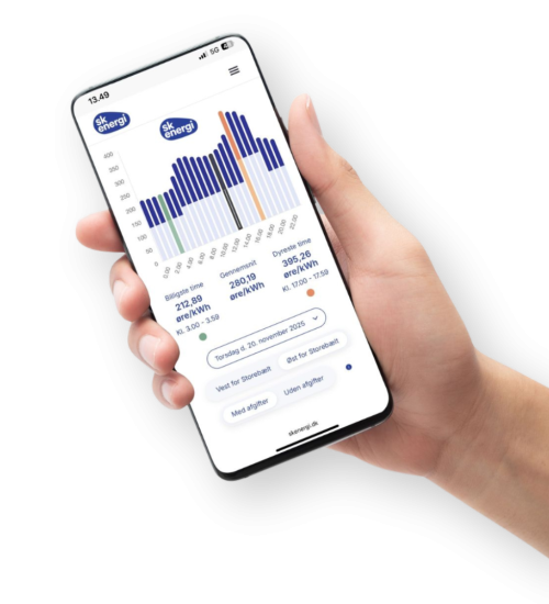 TImepriser fra SK forsyning på mobil i responsiv version
