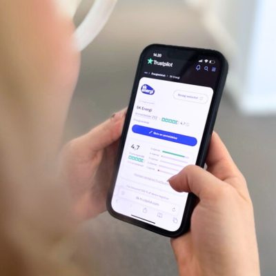 Billede af SK Energi Trustpilot score på mobil
